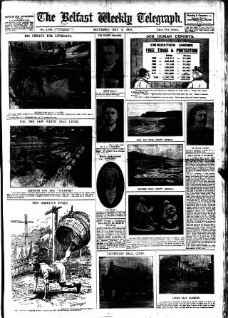 cover page of Belfast Weekly Telegraph published on May 4, 1912
