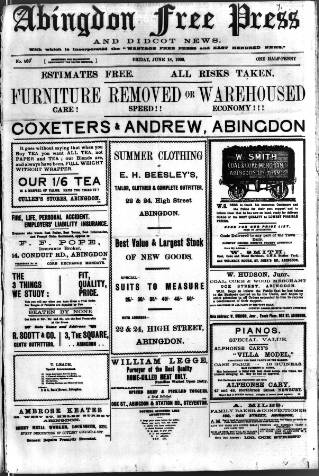 cover page of Abingdon Free Press published on June 18, 1909