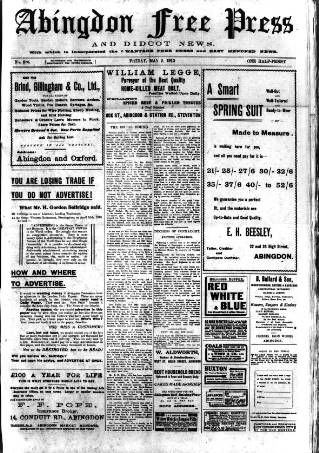 cover page of Abingdon Free Press published on May 2, 1913