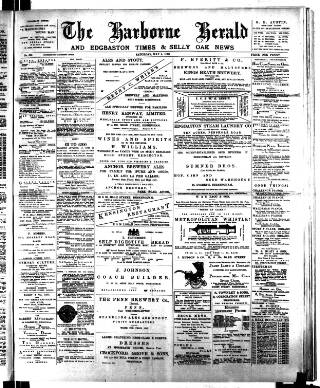 cover page of Harborne Herald published on May 4, 1895