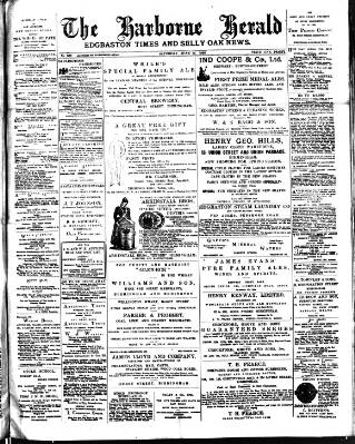cover page of Harborne Herald published on June 18, 1898