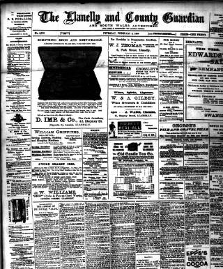 cover page of Llanelly and County Guardian and South Wales Advertiser published on February 2, 1905