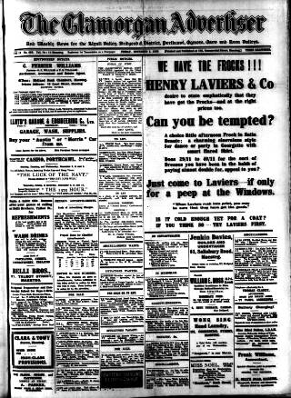 cover page of Glamorgan Advertiser published on November 2, 1928