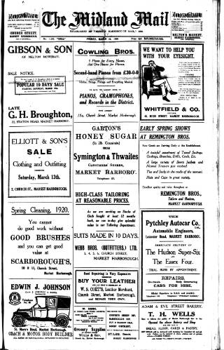 cover page of Midland Mail published on March 19, 1920