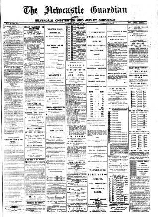cover page of Newcastle Guardian and Silverdale, Chesterton and Audley Chronicle published on May 2, 1885