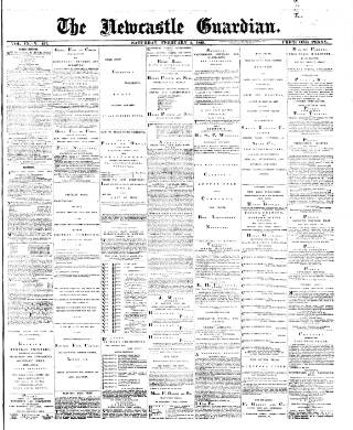cover page of Newcastle Guardian and Silverdale, Chesterton and Audley Chronicle published on February 2, 1889