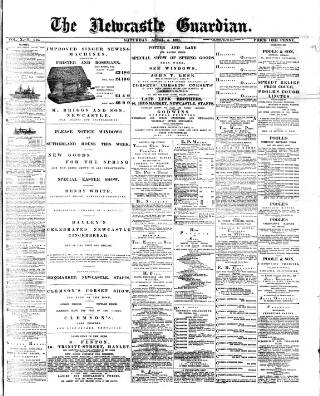 cover page of Newcastle Guardian and Silverdale, Chesterton and Audley Chronicle published on April 4, 1891