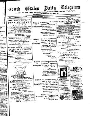 cover page of South Wales Daily Telegram published on June 18, 1883