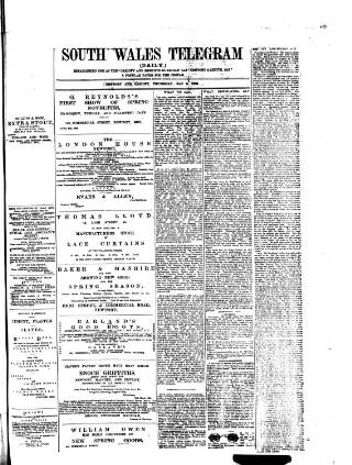 cover page of South Wales Daily Telegram published on May 2, 1889