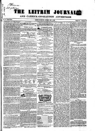cover page of Leitrim Journal published on May 2, 1863