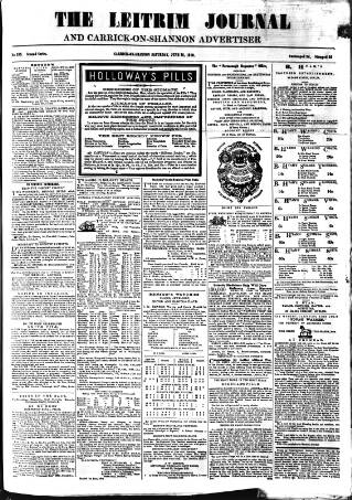 cover page of Leitrim Journal published on June 18, 1870