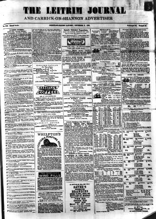 cover page of Leitrim Journal published on September 17, 1870