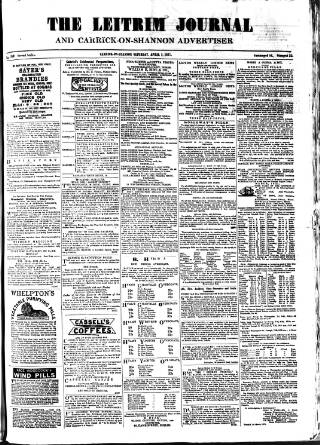 cover page of Leitrim Journal published on April 1, 1871