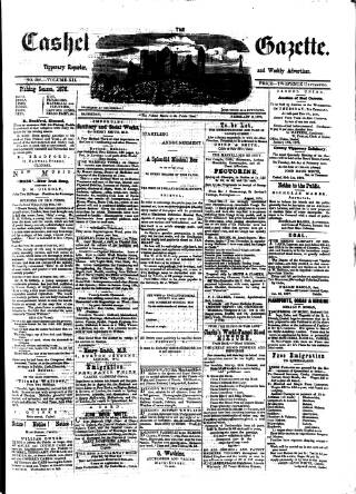 cover page of Cashel Gazette and Weekly Advertiser published on February 2, 1878