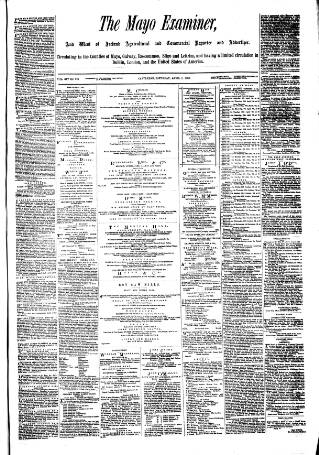 cover page of Mayo Examiner published on April 1, 1882