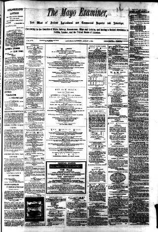 cover page of Mayo Examiner published on August 2, 1884