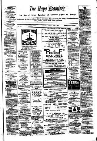 cover page of Mayo Examiner published on June 18, 1892
