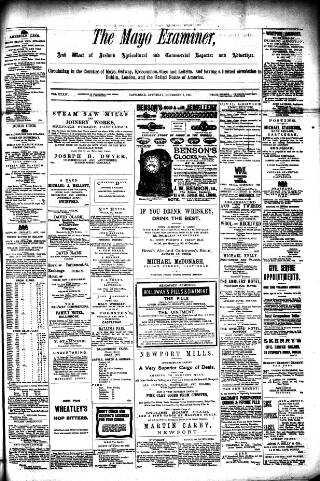 cover page of Mayo Examiner published on November 2, 1901