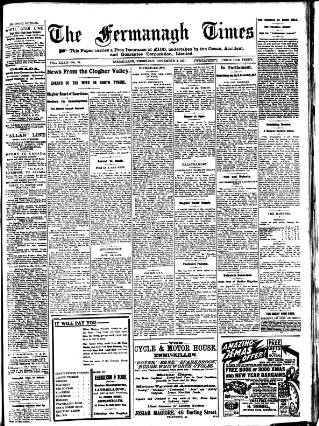 cover page of Fermanagh Times published on November 2, 1911