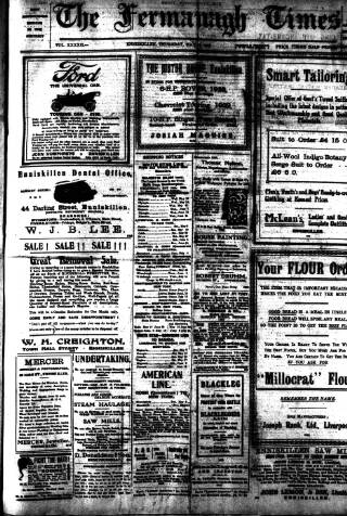 cover page of Fermanagh Times published on May 4, 1922