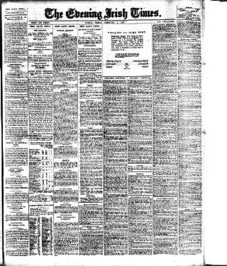 cover page of Evening Irish Times published on February 2, 1917