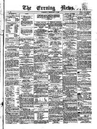 cover page of Evening News (Dublin) published on February 2, 1860
