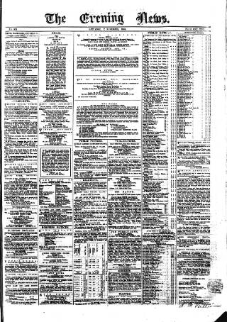 cover page of Evening News (Dublin) published on November 2, 1861