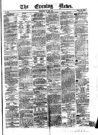 cover page of Evening News (Dublin) published on June 18, 1862