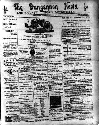 cover page of Dungannon News published on August 2, 1900