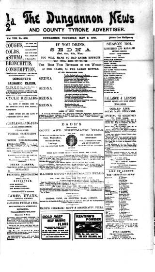 cover page of Dungannon News published on May 2, 1901