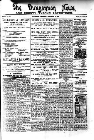cover page of Dungannon News published on November 2, 1905