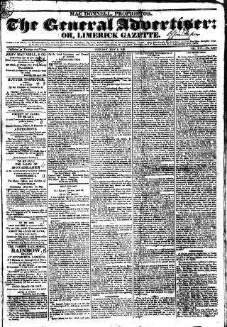 cover page of Limerick Gazette published on May 2, 1820