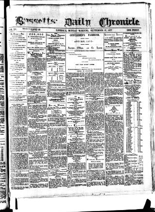 cover page of Bassett's Chronicle published on September 17, 1877
