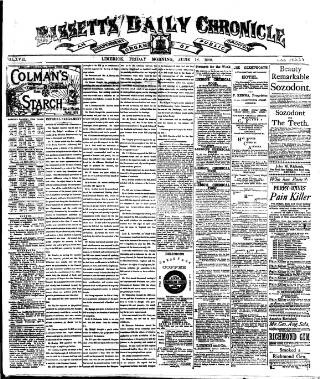 cover page of Bassett's Chronicle published on June 18, 1880