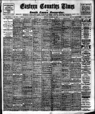cover page of Eastern Counties' Times published on March 19, 1909