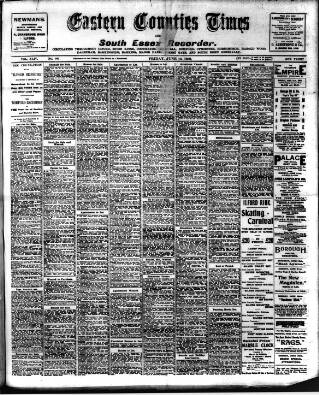 cover page of Eastern Counties' Times published on June 18, 1909