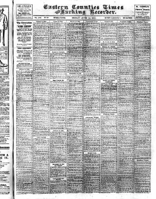 cover page of Eastern Counties' Times published on June 18, 1915