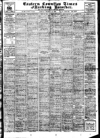 cover page of Eastern Counties' Times published on March 19, 1926