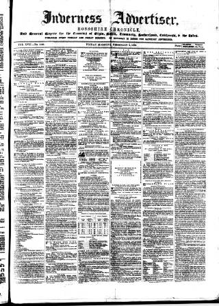 cover page of Inverness Advertiser and Ross-shire Chronicle published on February 2, 1866