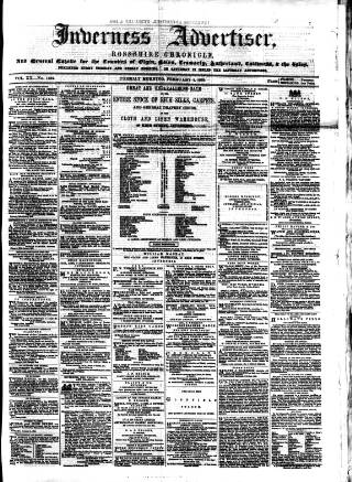 cover page of Inverness Advertiser and Ross-shire Chronicle published on February 2, 1869