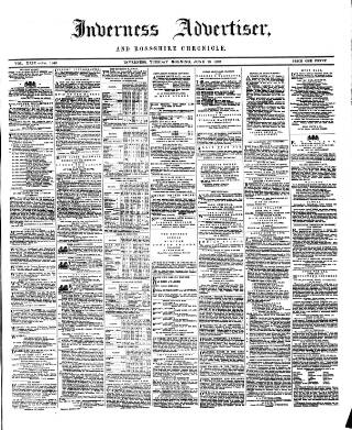 cover page of Inverness Advertiser and Ross-shire Chronicle published on June 18, 1872