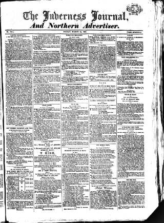 cover page of Inverness Journal and Northern Advertiser published on March 19, 1819