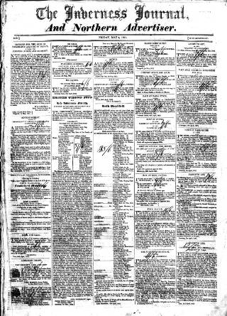 cover page of Inverness Journal and Northern Advertiser published on May 4, 1827