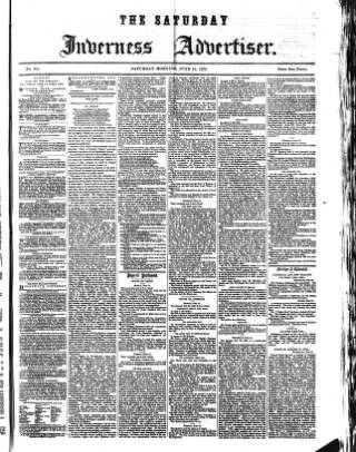 cover page of Saturday Inverness Advertiser published on June 18, 1870