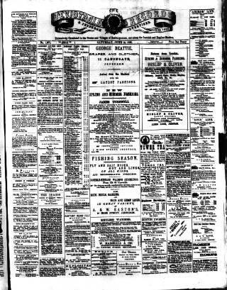 cover page of Teviotdale Record and Jedburgh Advertiser published on June 18, 1892