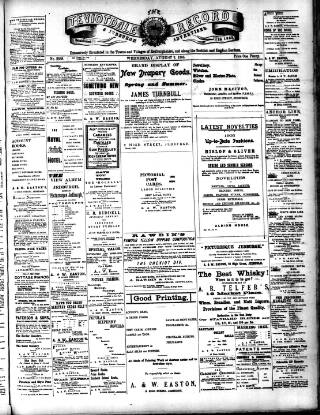 cover page of Teviotdale Record and Jedburgh Advertiser published on August 2, 1905