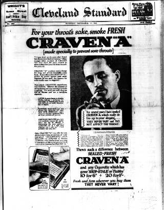 cover page of Cleveland Standard published on September 17, 1932