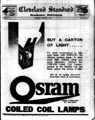 cover page of Cleveland Standard published on November 2, 1935
