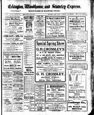 cover page of Eckington, Woodhouse and Staveley Express published on May 4, 1907