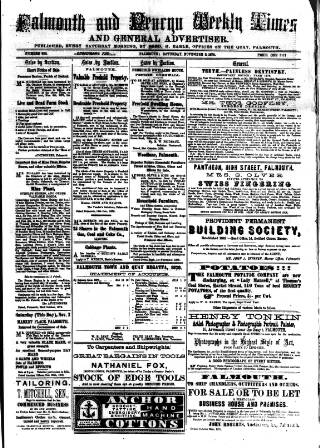 cover page of Cornish Echo and Falmouth & Penryn Times published on November 2, 1878